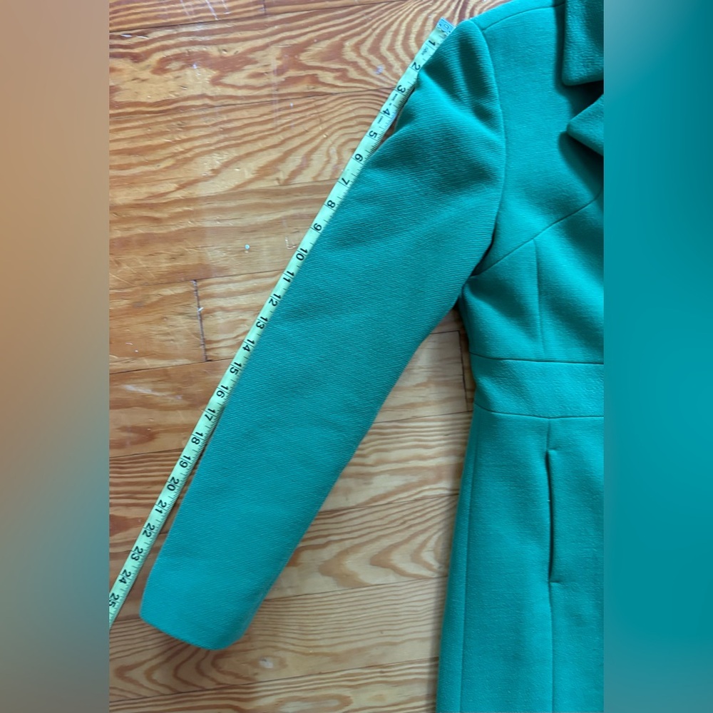 J Crew Kelly Green Day Coat Dressy Wool Blend Fitted Small - Picture 13 of 15